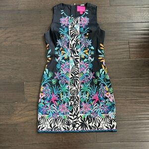 Lilly Pulitzer Mila Stretch Shift Dress In Onyx Paradise Glow Size 2